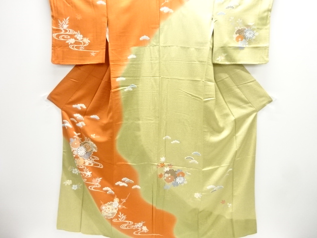 JAPANESE KIMONO / HOMONGI / EMBROIDERY / STREAM